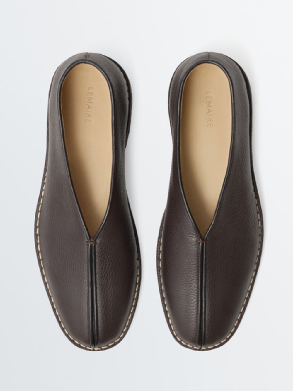 LEMAIRE PIPED CREPE SLIPPER - Dark Brown - Size 40 EU / 9-9.5 US - New in Box